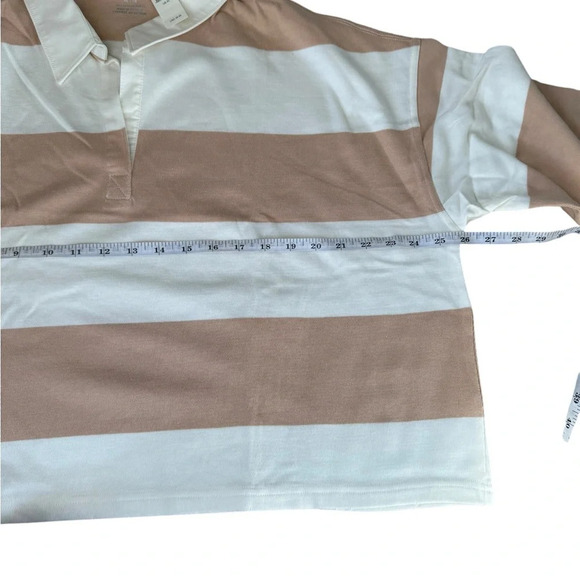 Aerie Cropped Polo Pink/White- XL - Picture 4 of 5
